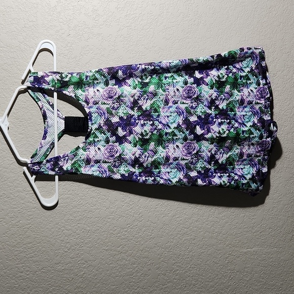 BCG Tank Top Womens Size S Tru Wick Floral Athletic Racerback Running - Picture 1 of 11